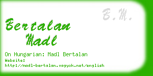 bertalan madl business card